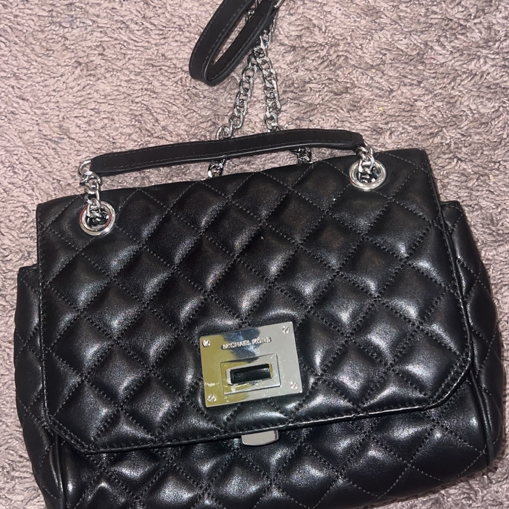 Michael Kors Black Quilted Leather Shoulder Bag